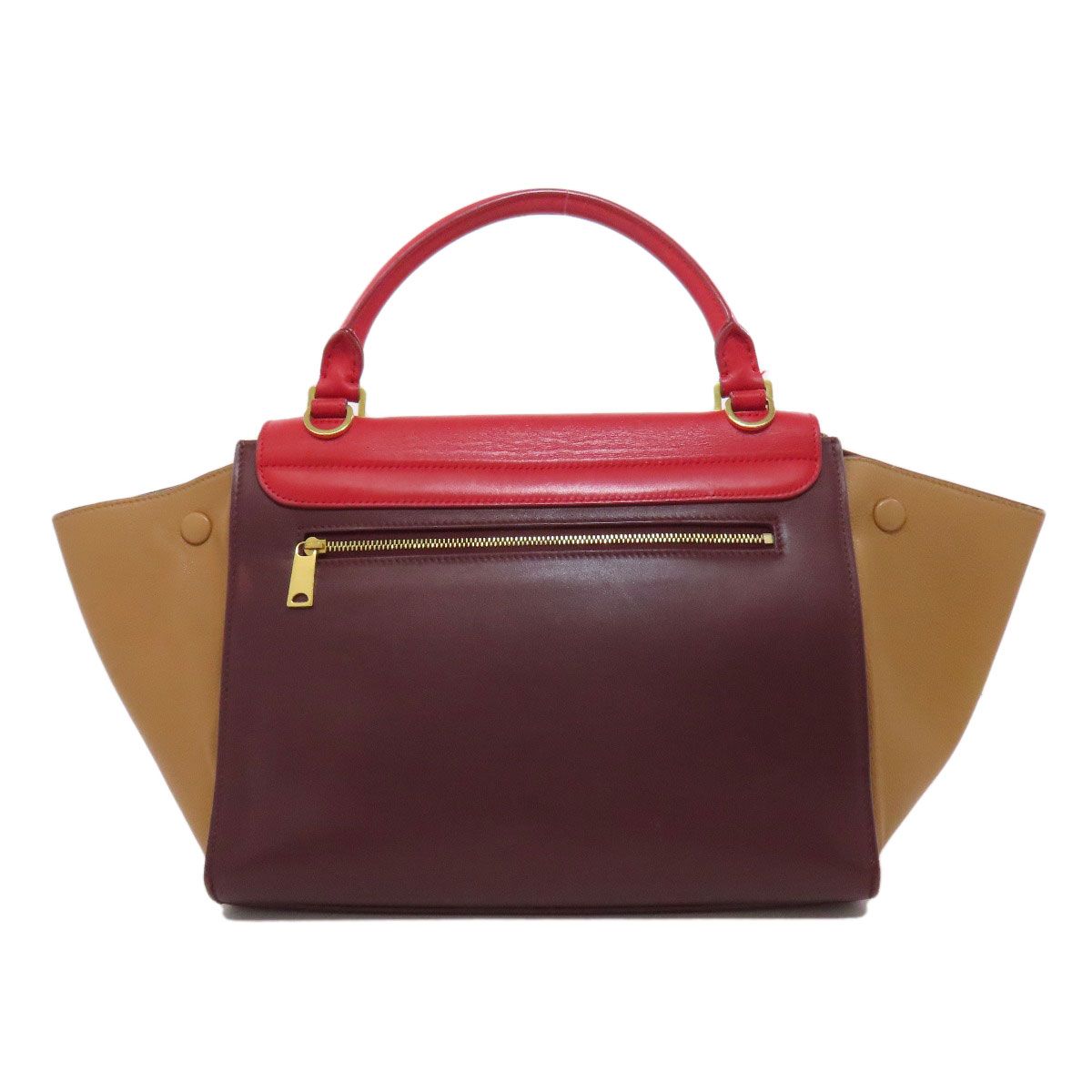✨美品✨ セリーヌ トラペーズ レザー 2WAY ハンドバッグ ボルドー CELINE - セリーヌ CELINE トラペーズ ミディアム ハンドバッグ バッグ