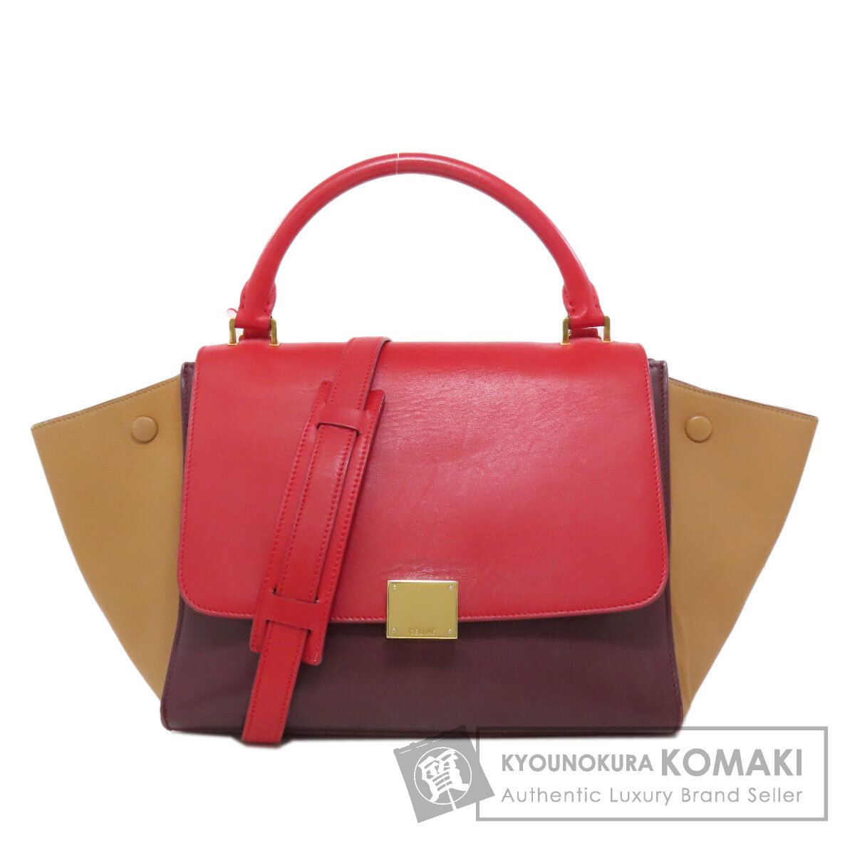 CELINE セリーヌ トラペーズ 2WAY ハンドバッグ レザー