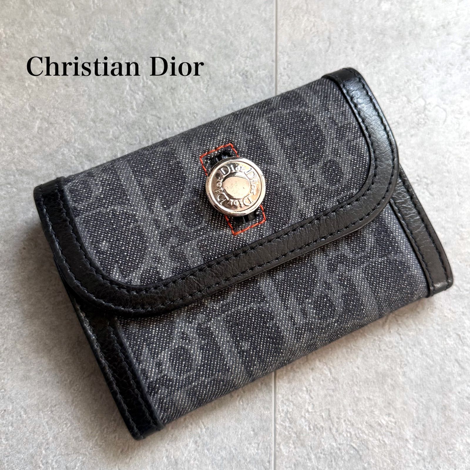 希少 美品 Christian Dior クリスチャンディオール 二つ折り財布