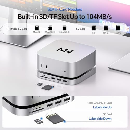 PULWTOP USB C ハブ ドッキングステーション Mac Mini M4/M4 Pro 2024