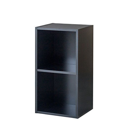 レコードラック レコードボックス バイナルボックス 2段 (ブラック)ma