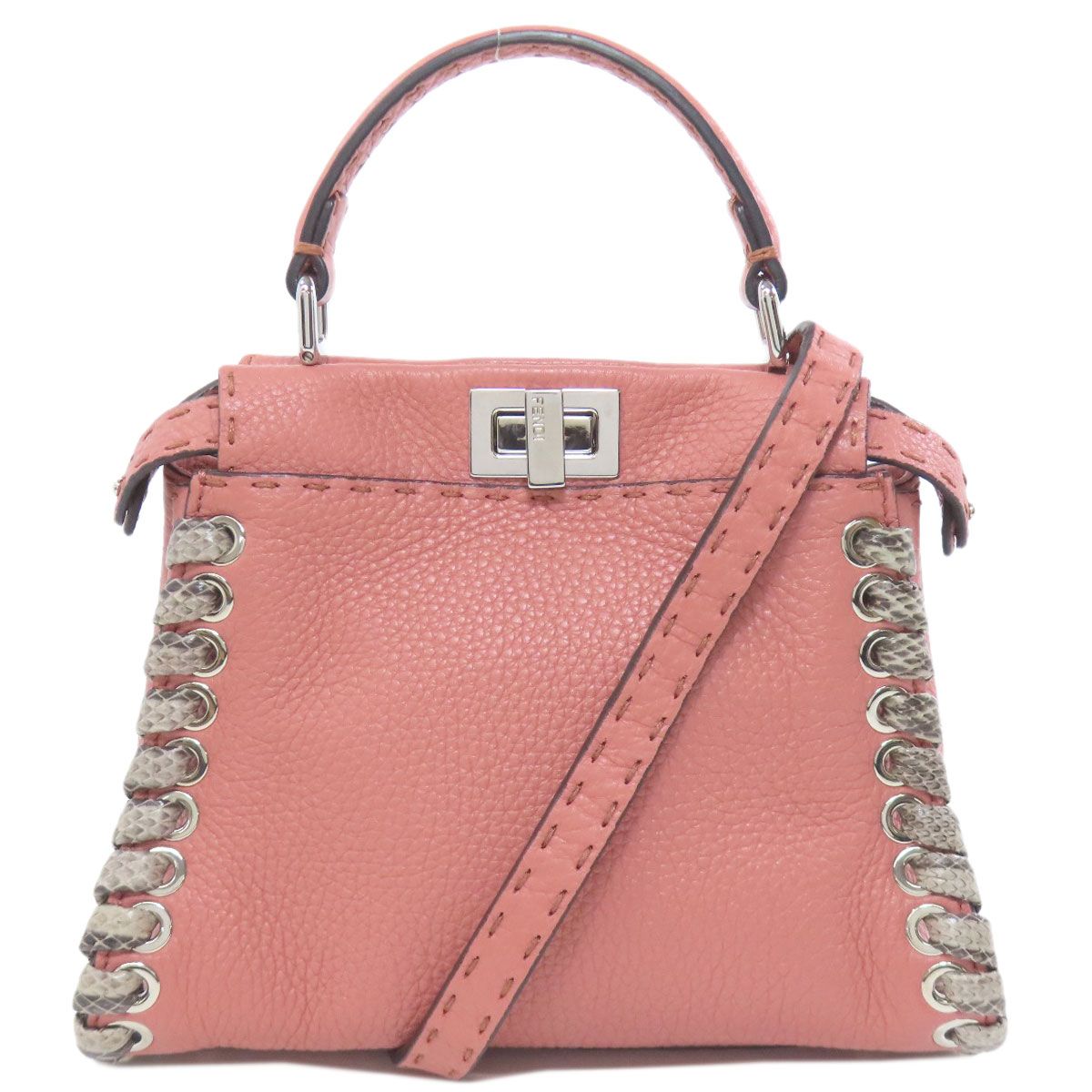 FENDI フェンディ ピーカブー ミニ セレリア 2WAY ハンドバッグ カーフ