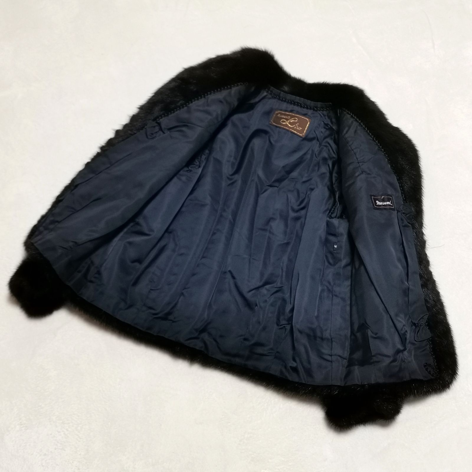 ELEGANCE L fur ミンク 毛皮 コート ショートコート ブラック ネーム