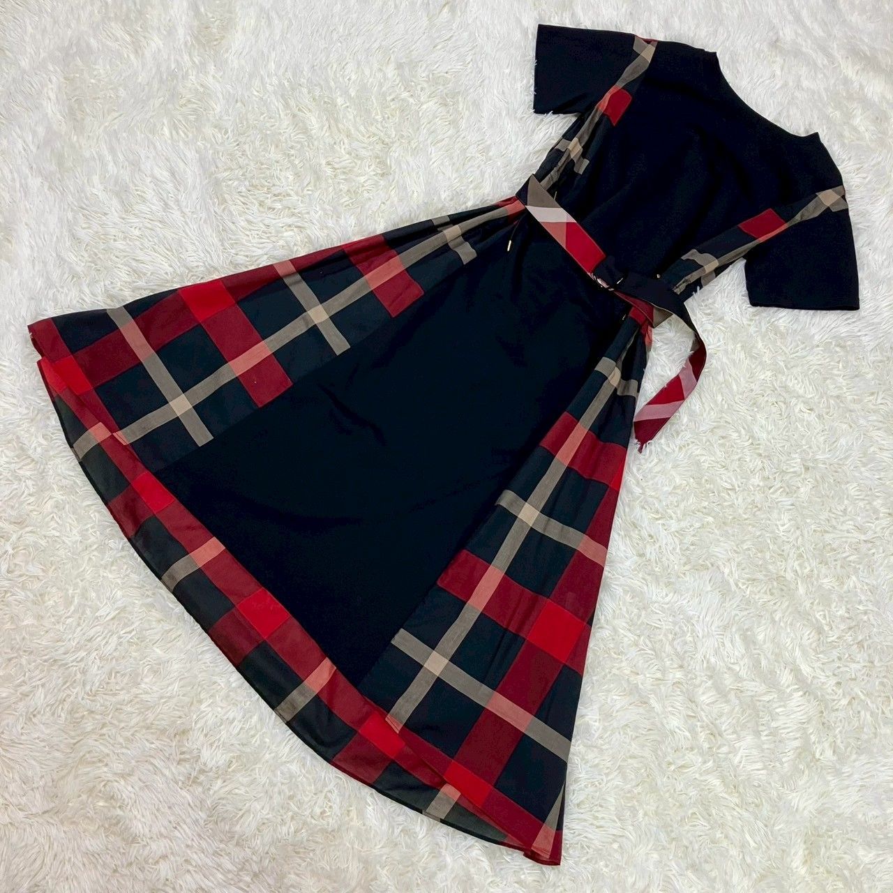 ブルーレーベルクレストブリッジ 半袖ワンピース ロングワンピース