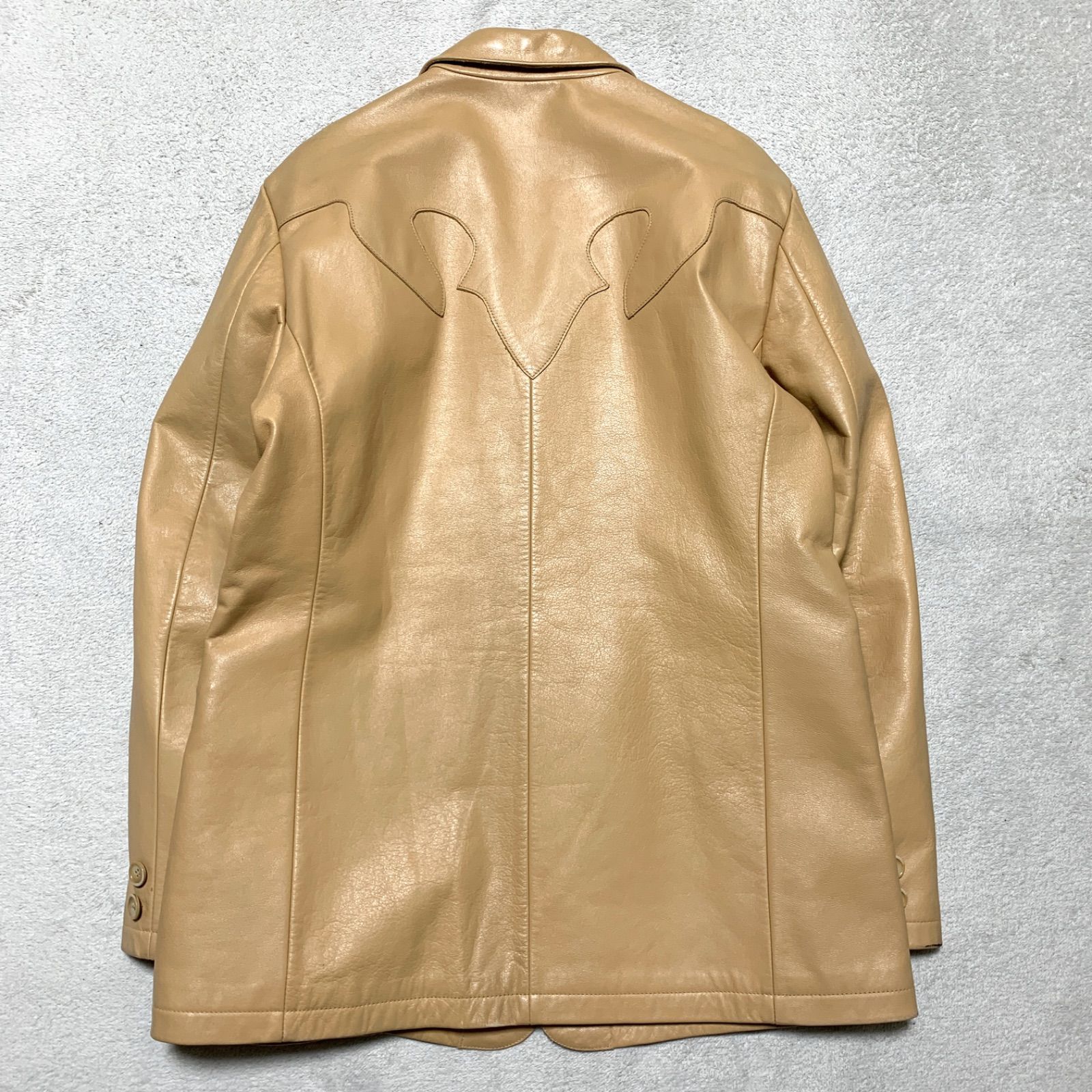 Acoustic レザージャケット テーラードジャケット 牛革 総裏 Lサイズ