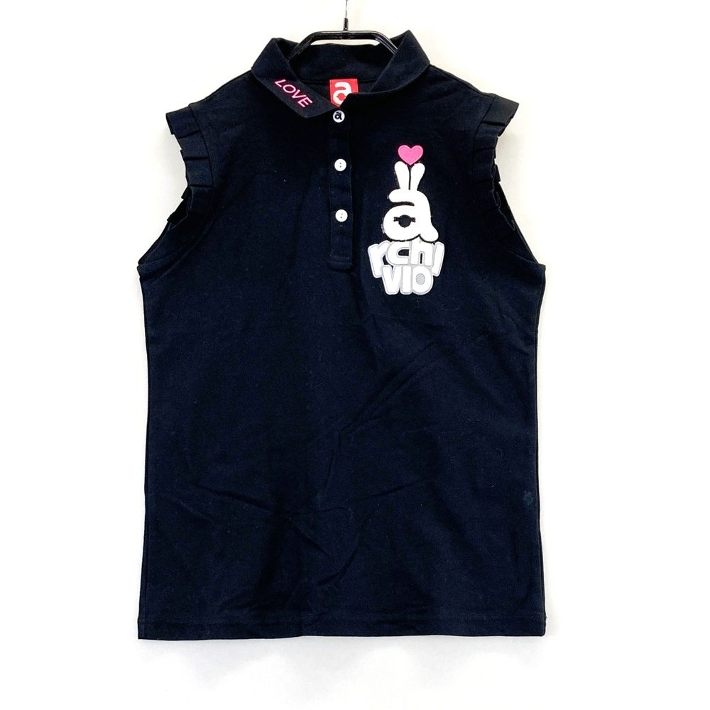 サイズ：36 ARCHIVIO アルチビオ ノースリーブポロシャツ ブラック系