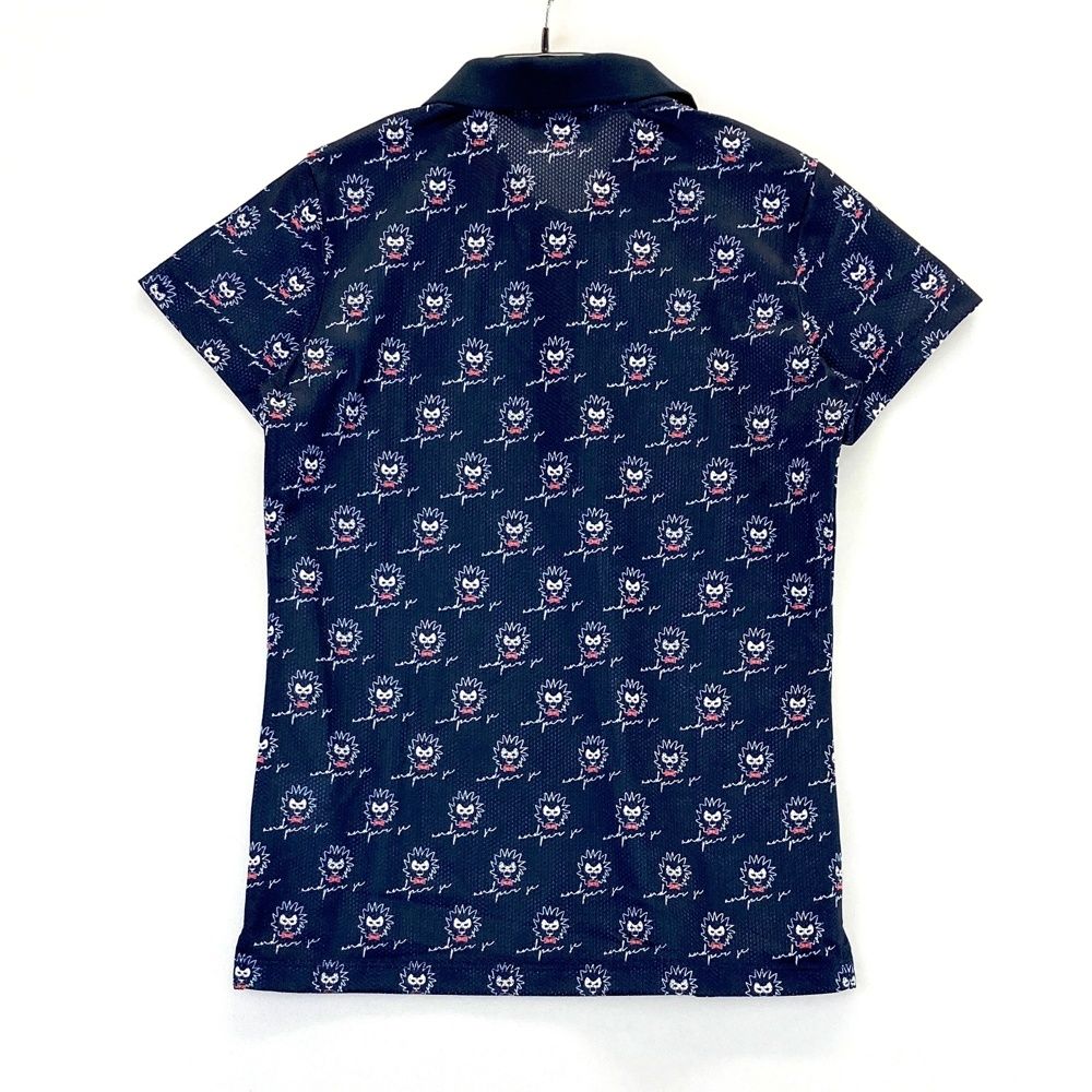 サイズ：S AND PER SE アンパスィ 半袖ポロシャツ メッシュ 総柄