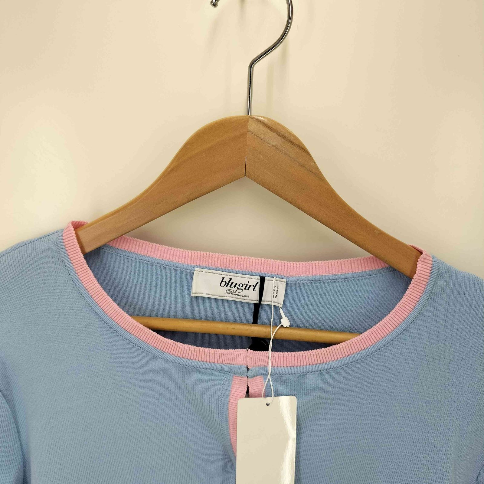 ブルーガール Blugirl イタリア製 バイカラーカーディガン レディース