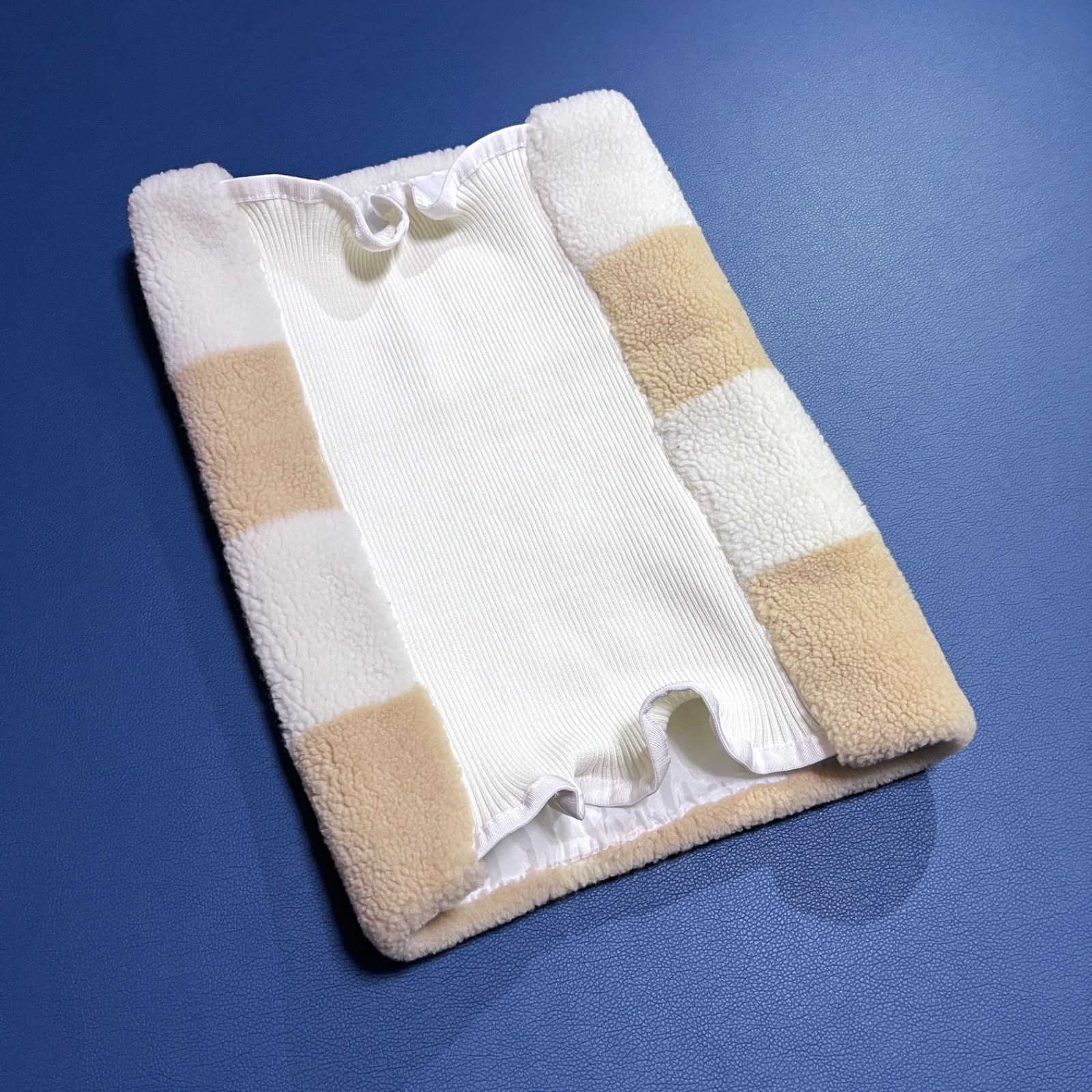 kY85 Sacai シープスキン リブニット ボア ネックウォーマー マフラー