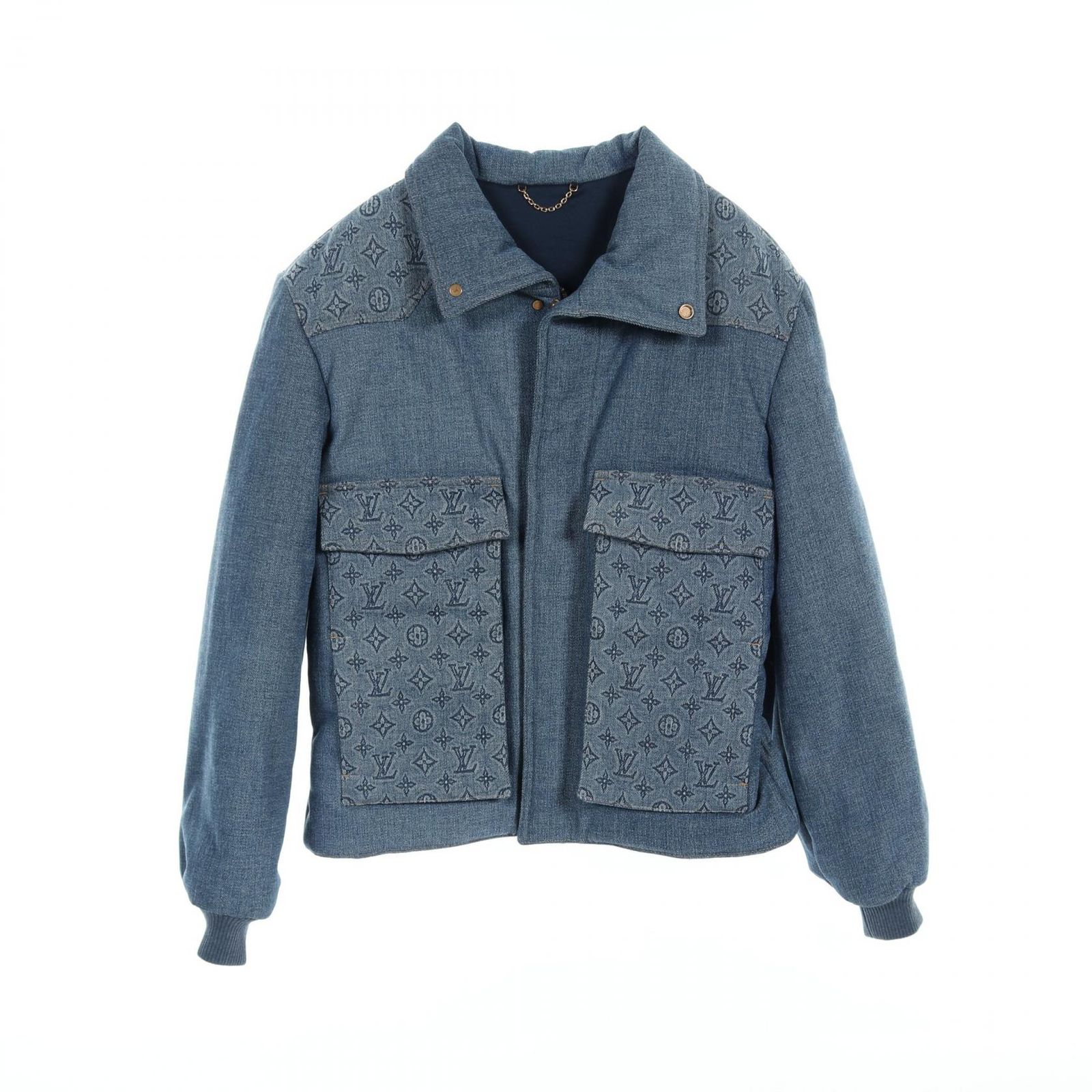 ルイヴィトン  RM231M SU0 HOB11E モノグラム パテッド デニムブルゾン メンズ 46 ルイ・ヴィトン LOUIS VUITTON デニムジャケット モノグラム パデッド