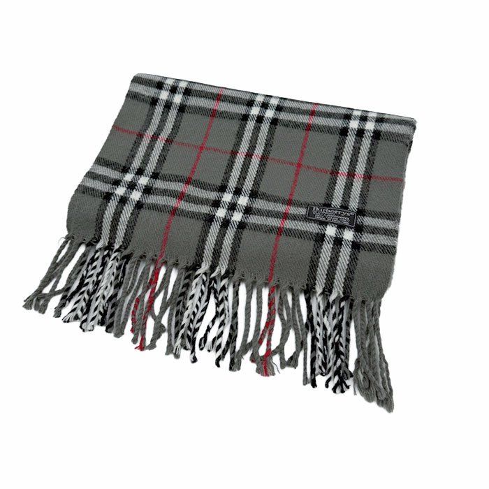 BURBERRY バーバリー マフラー ノバチェック グレー 100％ラムウール