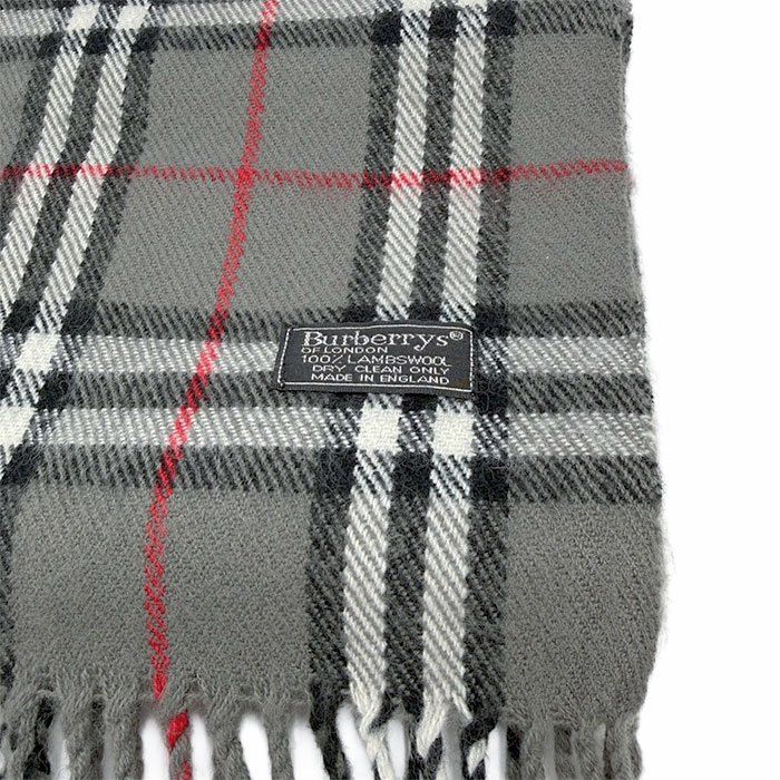 BURBERRY バーバリー マフラー ノバチェック グレー 100％ラムウール