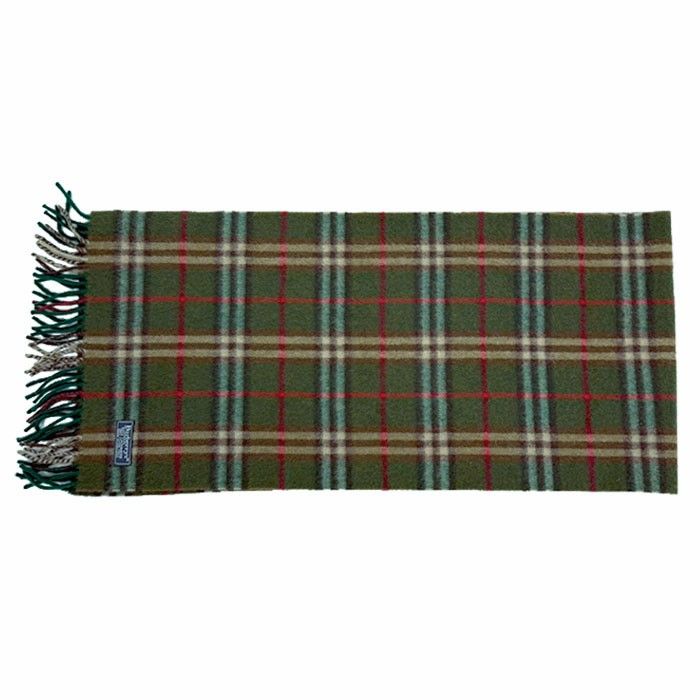 BURBERRY バーバリー マフラー チェック柄 グリーン系 カシミヤ100