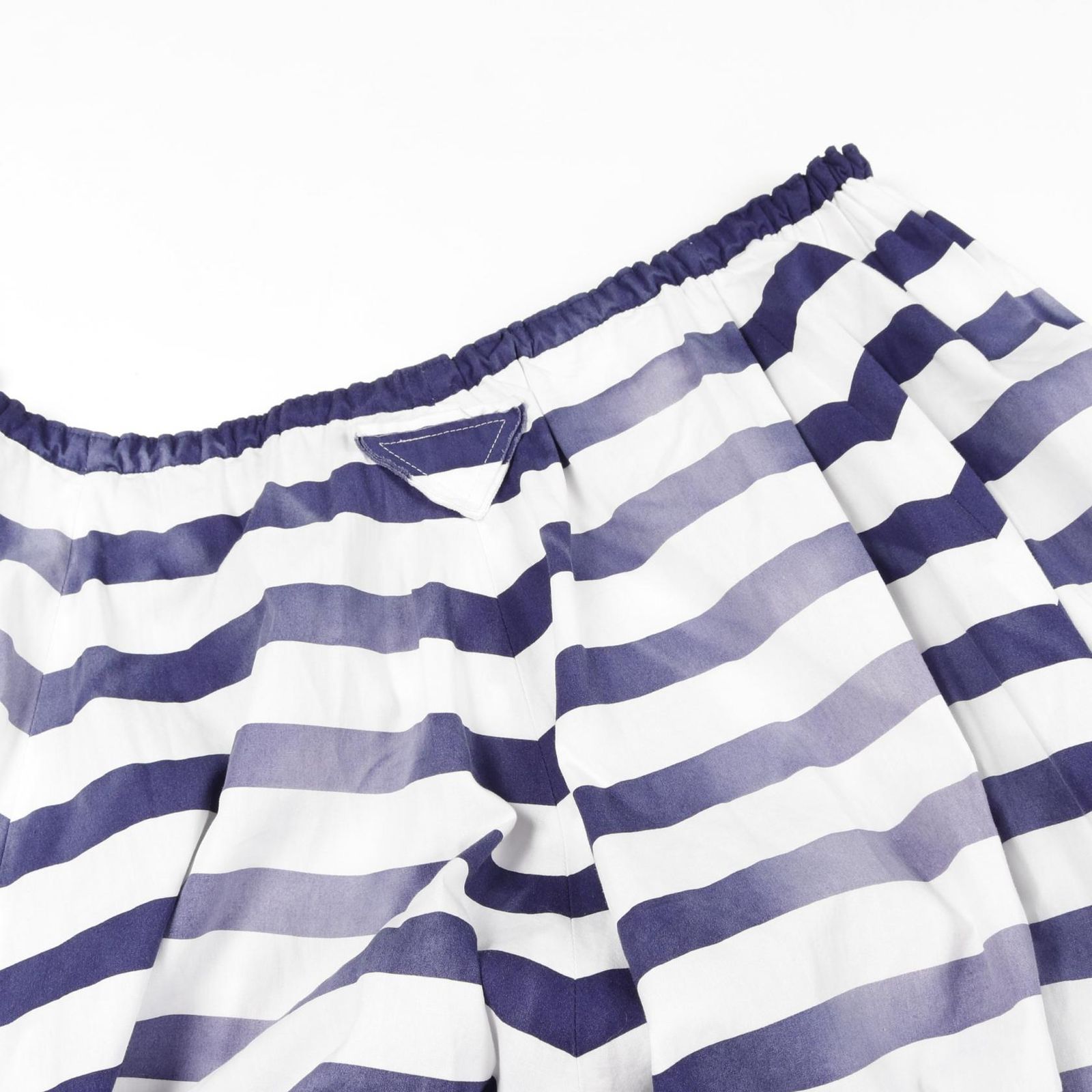 プラダ PRADA スカート ストライプ オールドポプリン フル ネイビー