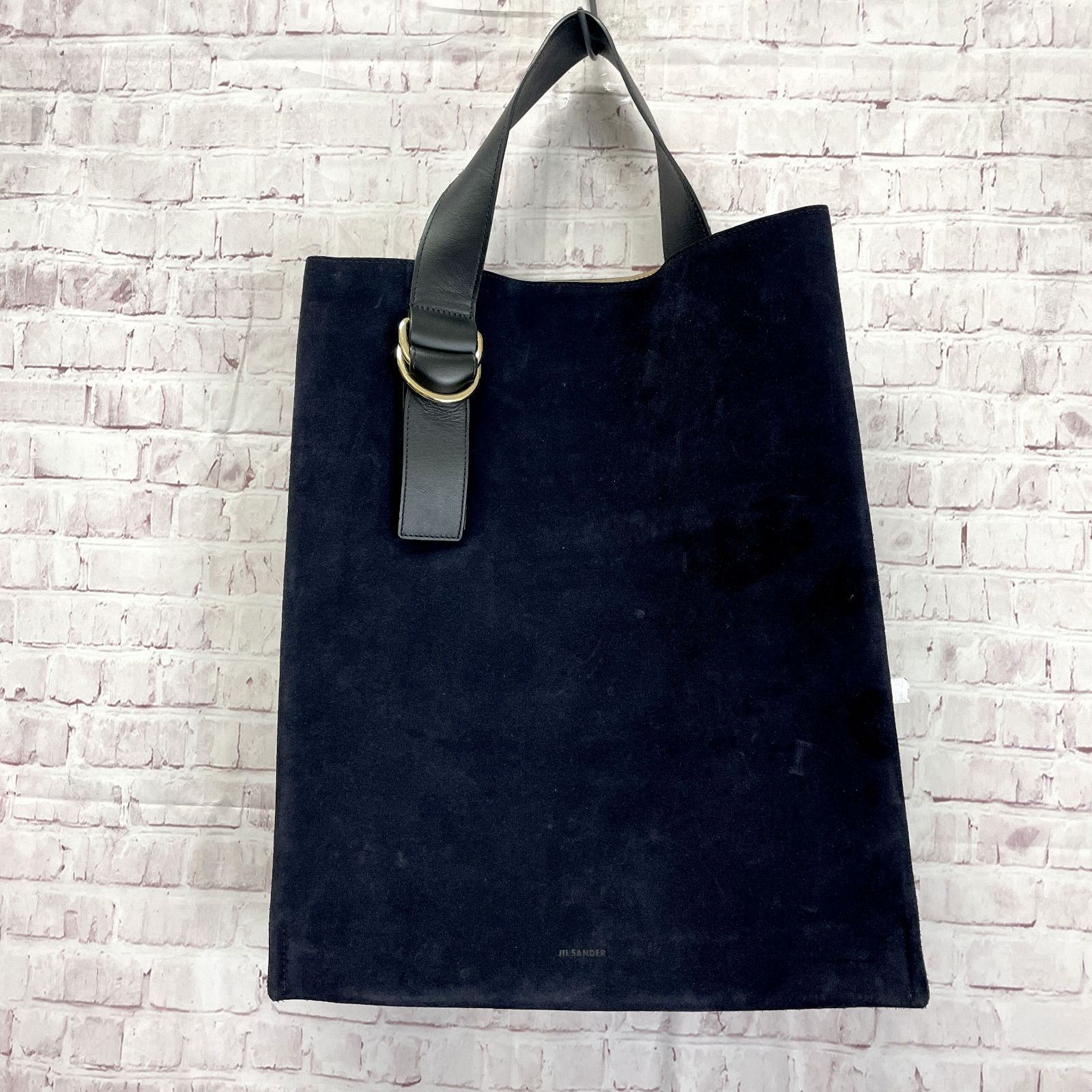 ジルサンダー JILSANDER ハンドバッグ トート スエード×レザー ダーク 