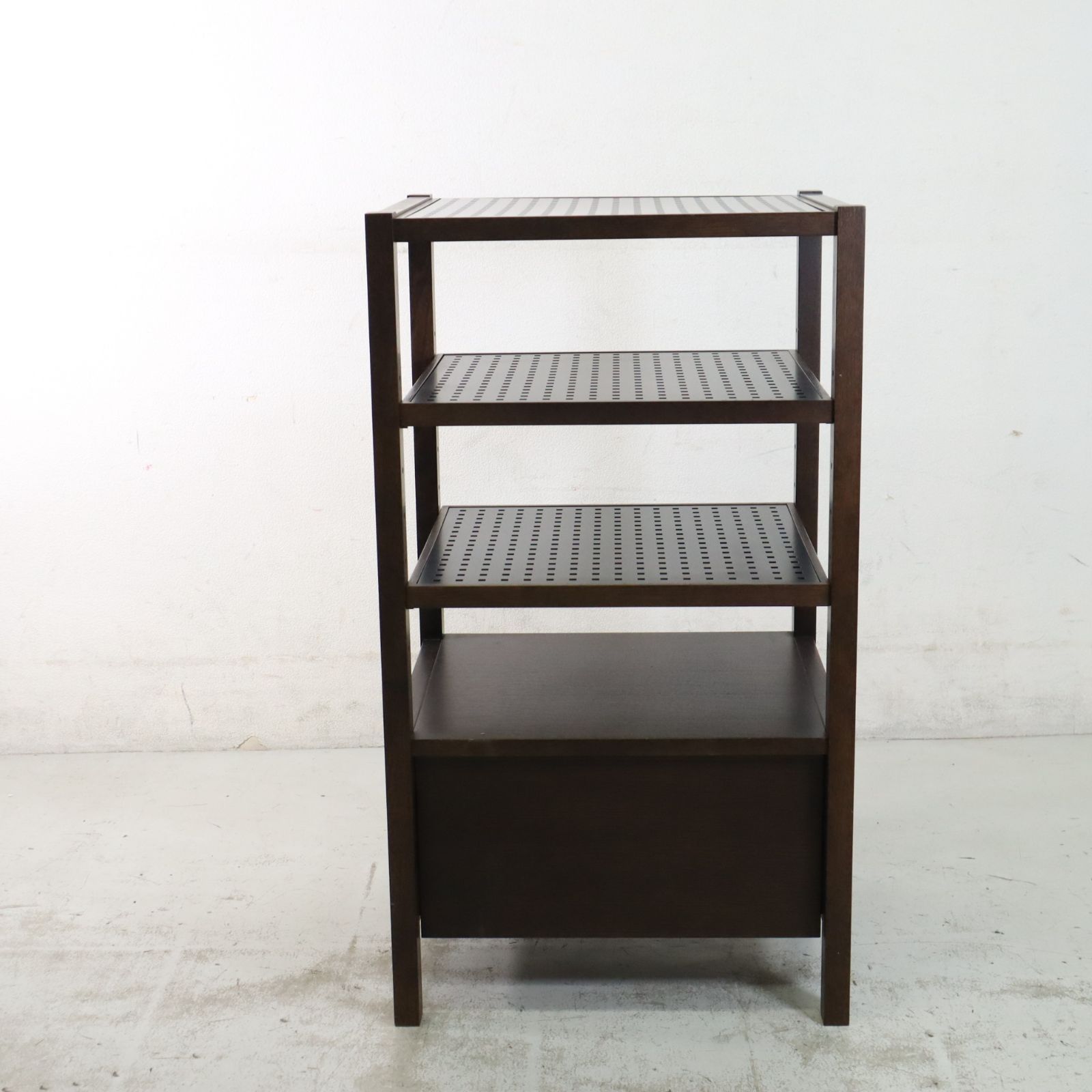 飛騨の家具 柏木工 シェルフ パンチング棚 引き出し付き ナラ材 MLK21