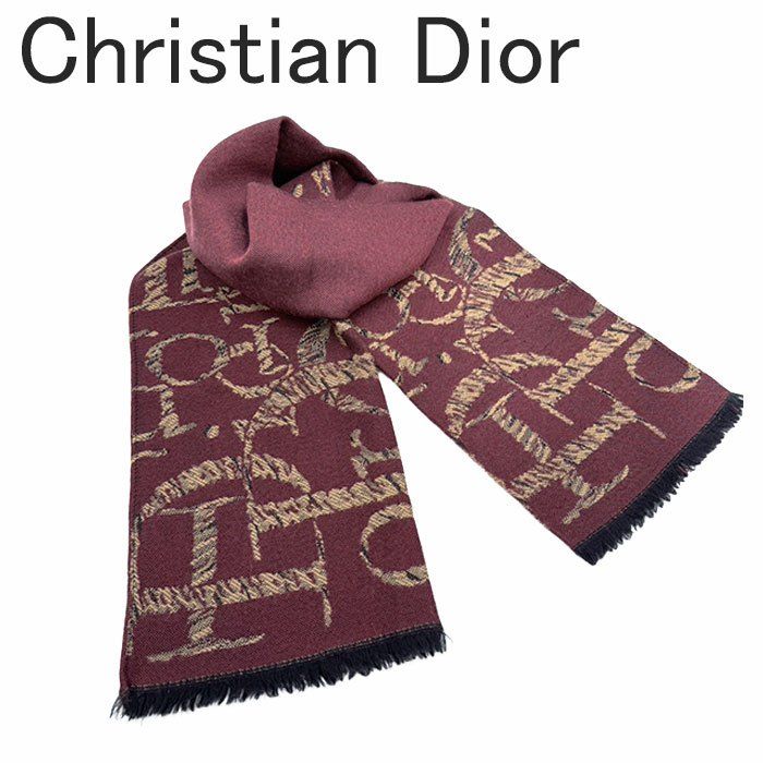 Christian Dior クリスチャンディオール マフラー ロゴ柄 - メルカリ