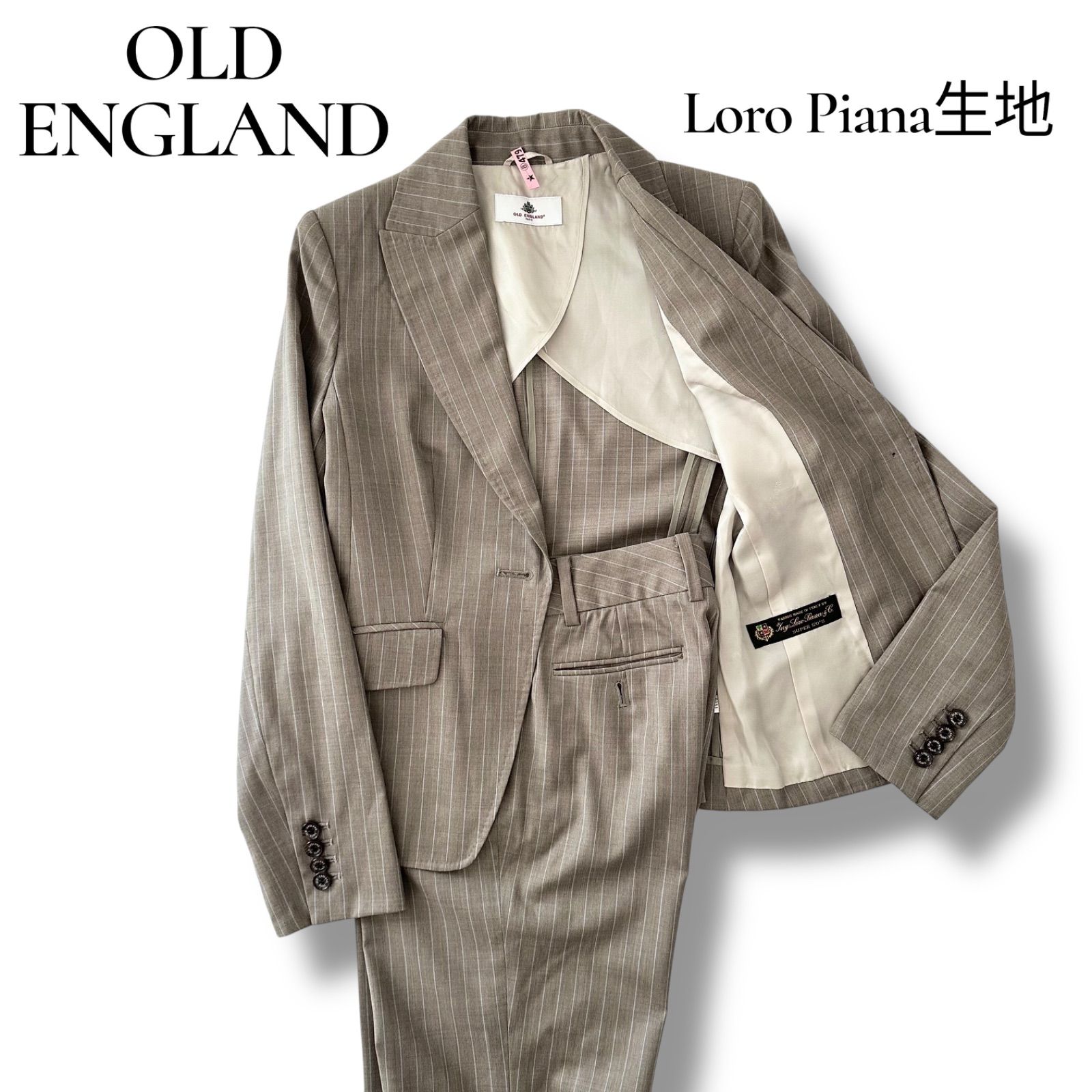 OLD ENGLAND ロロピアーナ生地 セットアップ ストライプ ジャケット