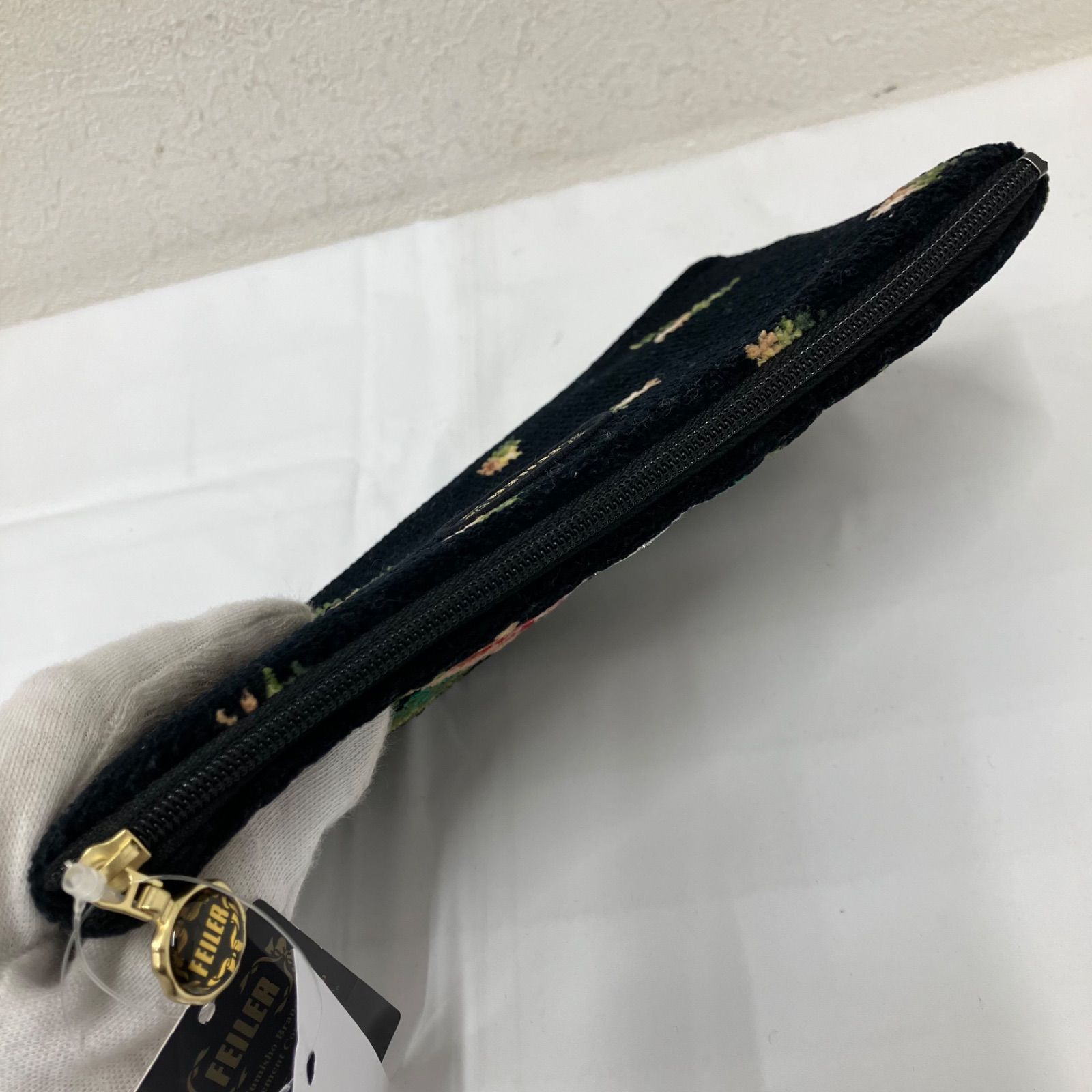 8754 FEILER フェイラー ポーチ ムーンライト 花柄 フラワー ブラック 