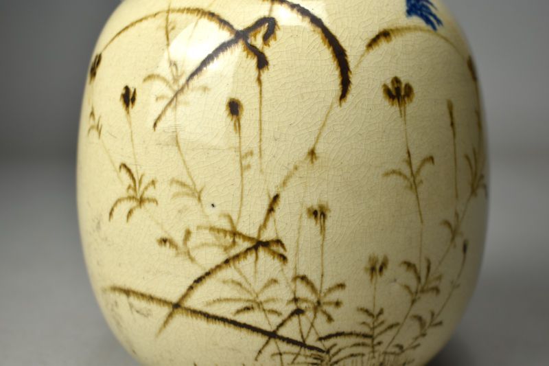 蔵A5997】古美術 古清水 秋草図花瓶 江戸時代 - メルカリ