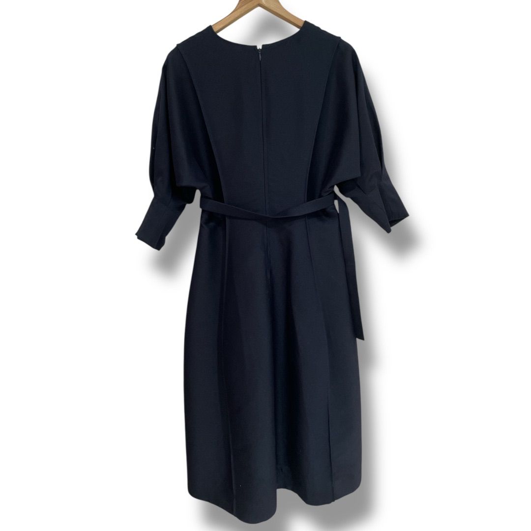 ESTNATION/エストネーション ダブルクロスVネックワンピース　紺　長袖 ESTNATION エストネーション ダブルクロスVネックワンピース 22-109-11