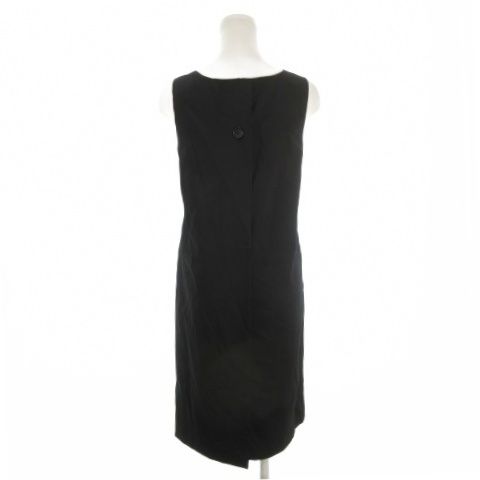 セオリー Theory ワンピース 2 黒 ブラック ノースリーブ Vネック 無地