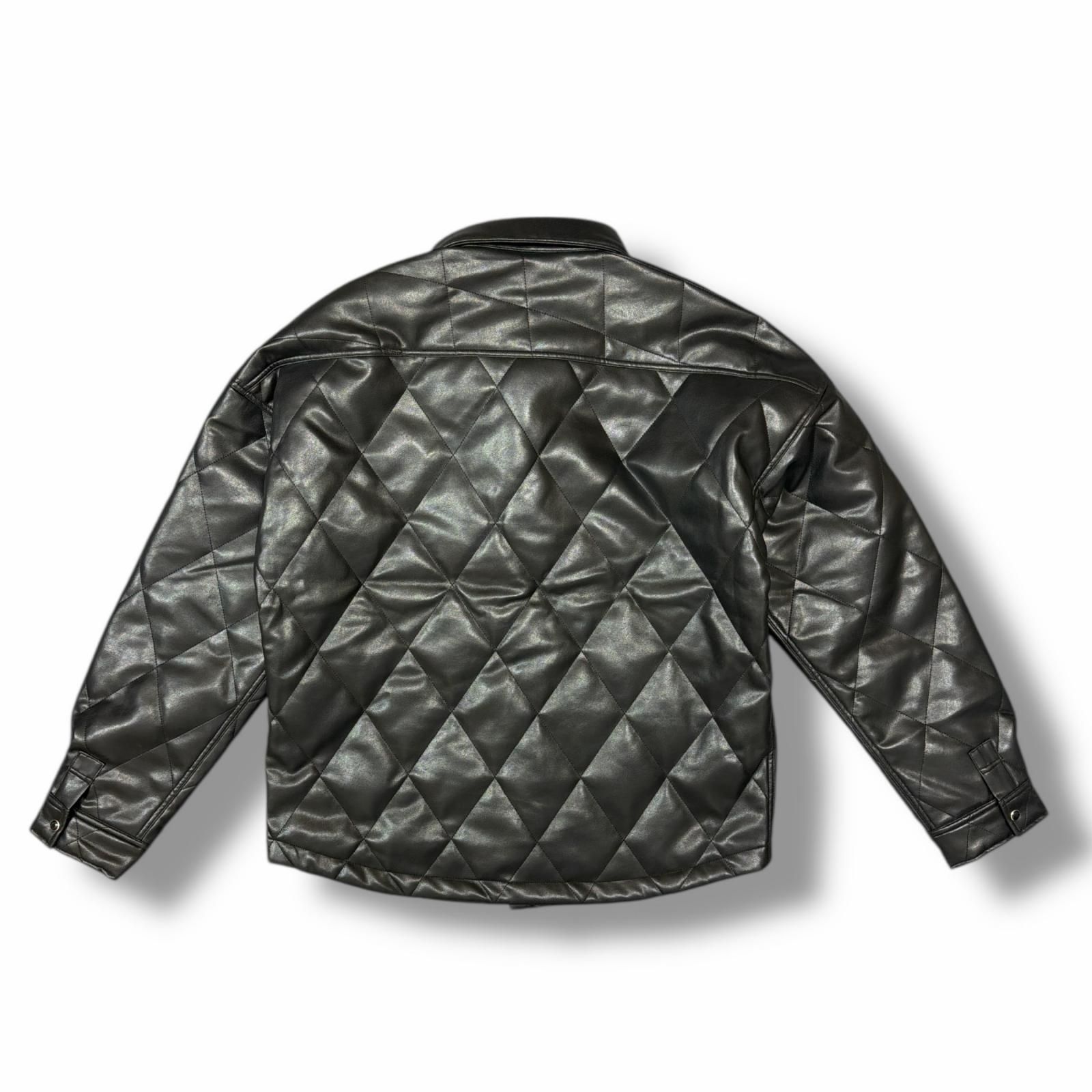 参考上代41800円 BREATH 25AW FAUX LEATHER QUILTING SHIRT フェイク