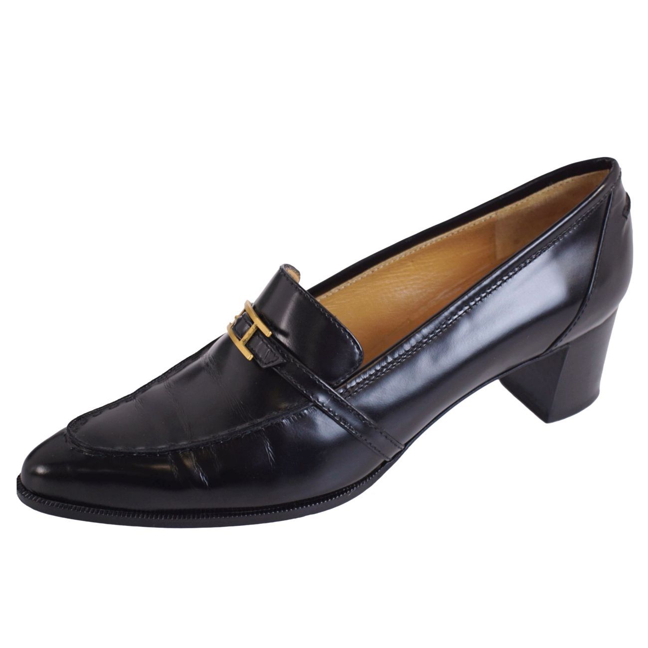 美品 エルメス HERMES ローファー モカシン アピ金具 レザー シューズ