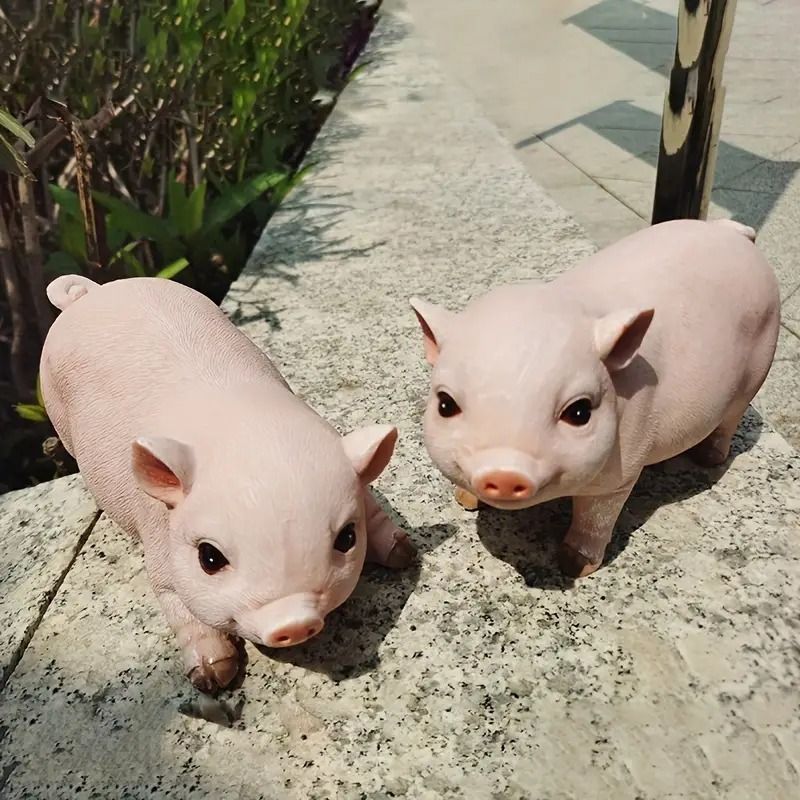 ガーデンオブジェ リアル 豚 置物 300円OFFクーポン 豚 ぶたの