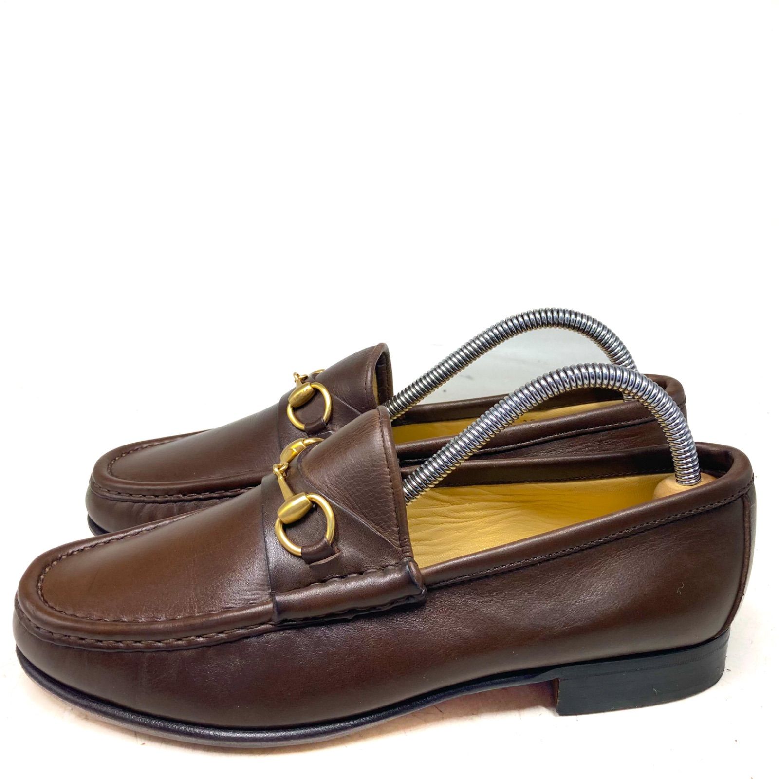 ほぼ未使用】GUCCI グッチ ホースビットローファー 100-0255 茶