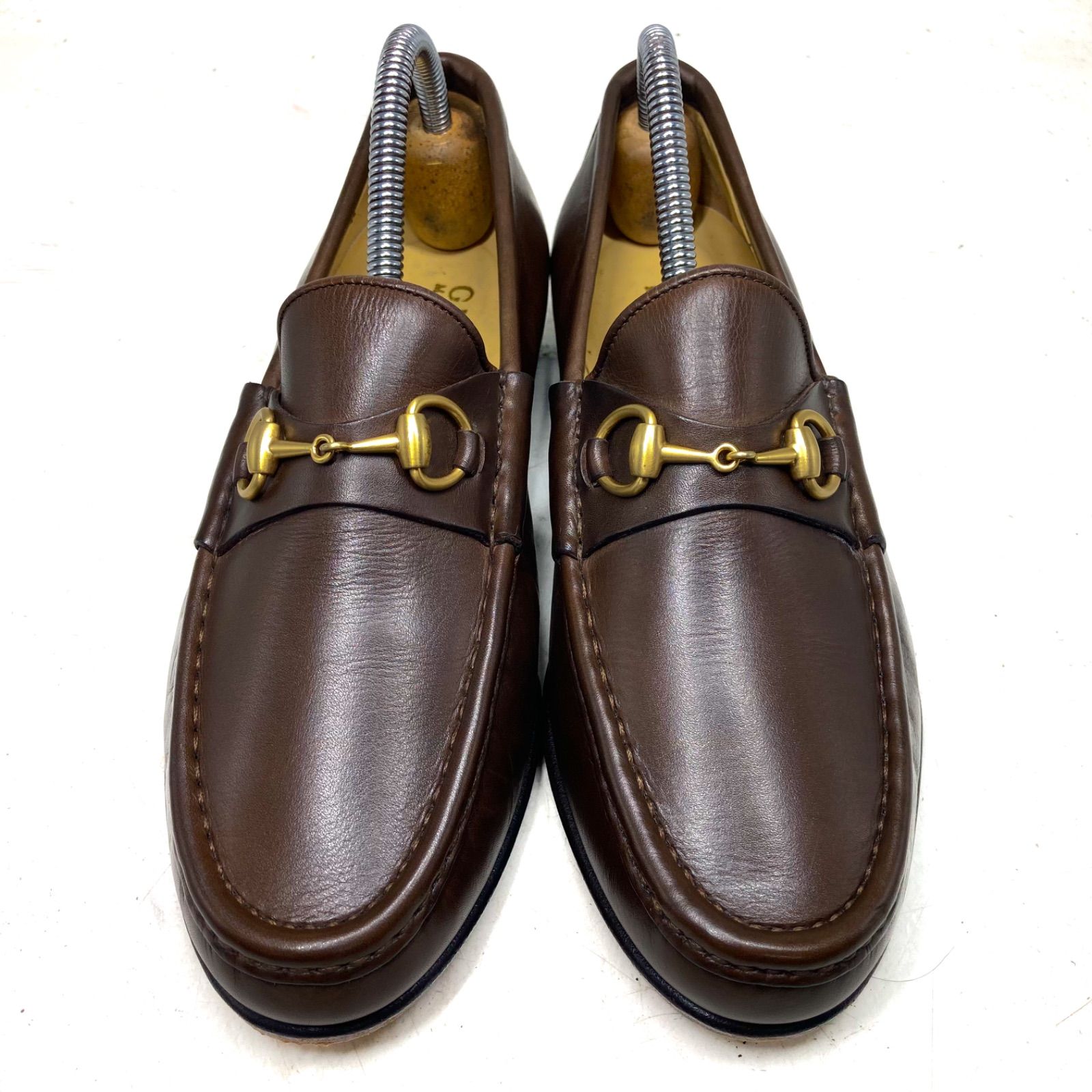 ほぼ未使用】GUCCI グッチ ホースビットローファー 100-0255 茶