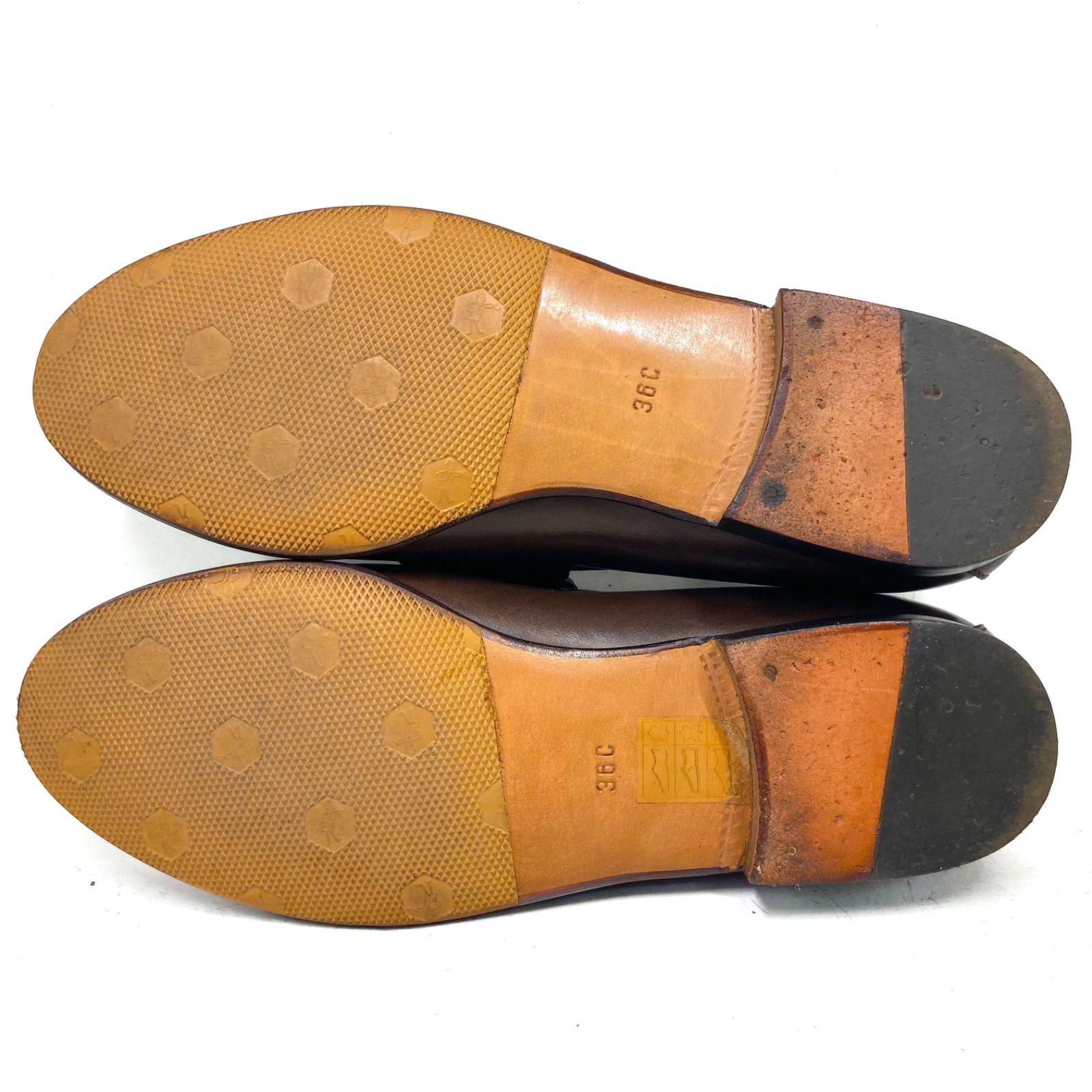 ほぼ未使用】GUCCI グッチ ホースビットローファー 100-0255 茶