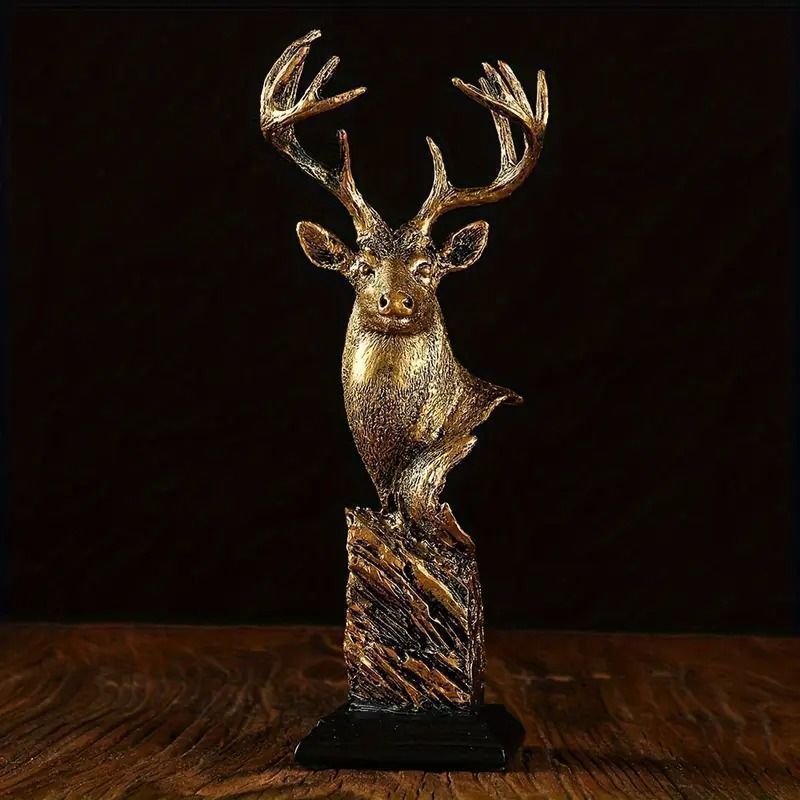 新品?未使用】 鹿のオブジェ 角 ツノ シカ 牡鹿 ディア ゴールド