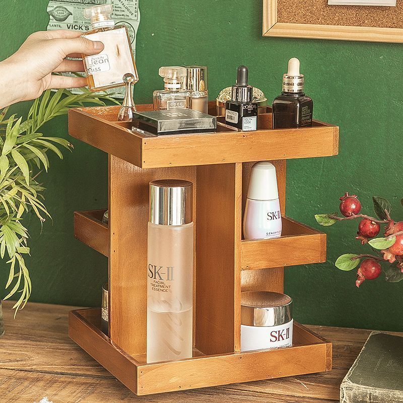 新品?未使用】 収納ボックス デスクトップ 360度回転式 多くの収納