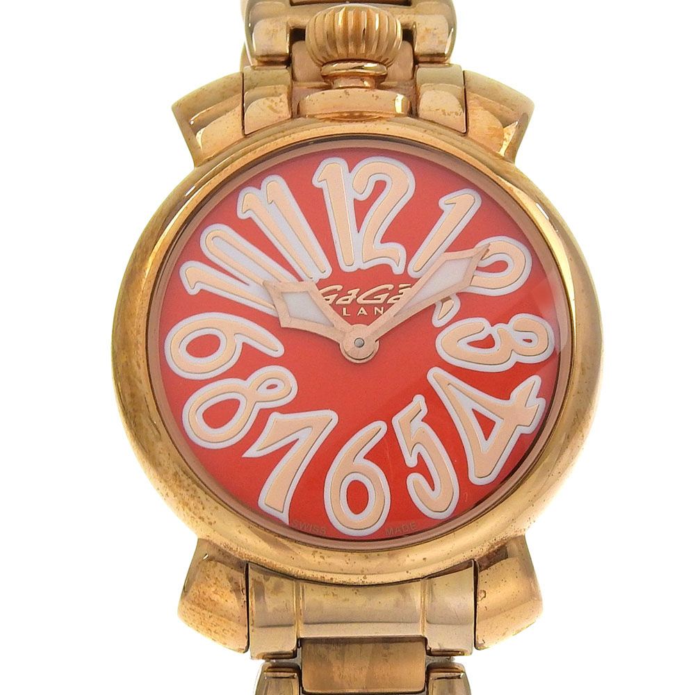 Gaga Milano】ガガ・ミラノ マヌアーレ35 6021 金メッキ クオーツ