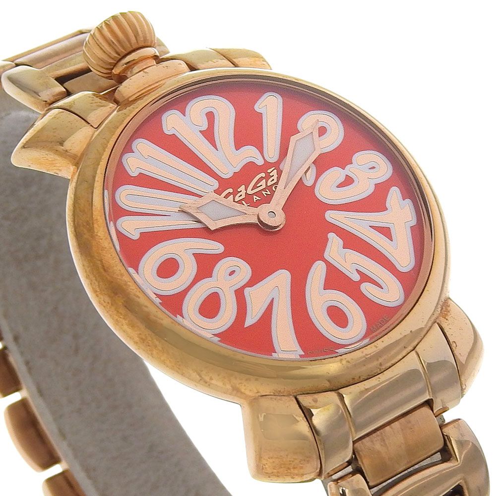 Gaga Milano】ガガ・ミラノ マヌアーレ35 6021 金メッキ クオーツ