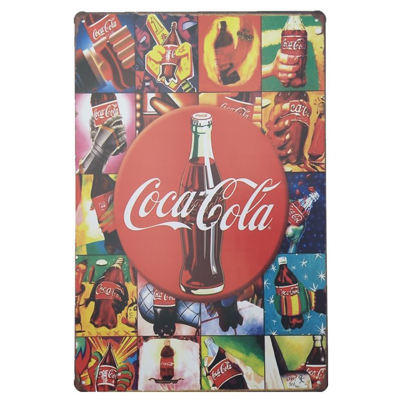 新品 ブリキ看板 コカコーラ Coca-Cola ロゴ ボトル レトロ ポスター