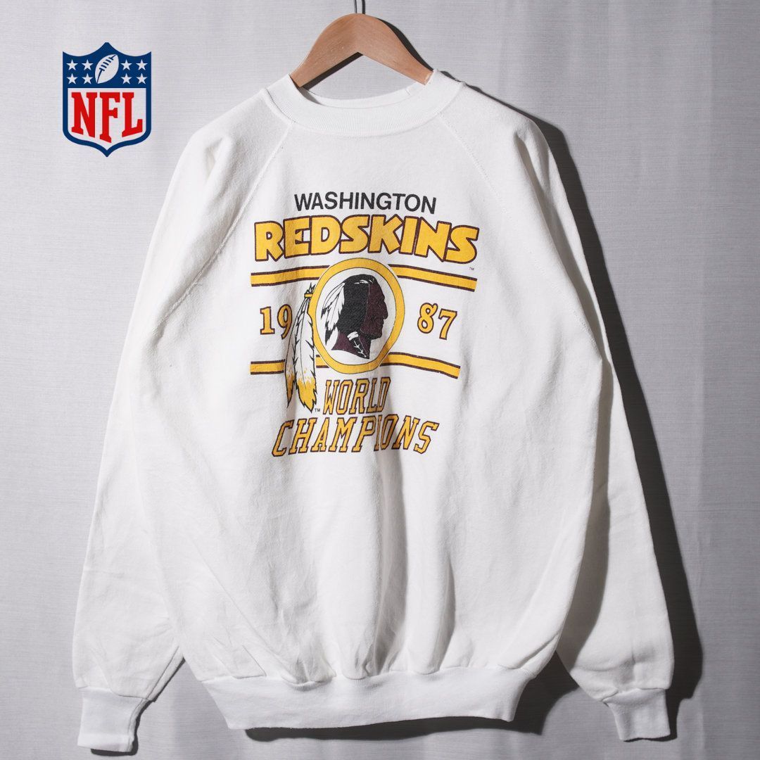 80s USA製 NFL スウェット XL ホワイト 1987年製 レッドスキンズ