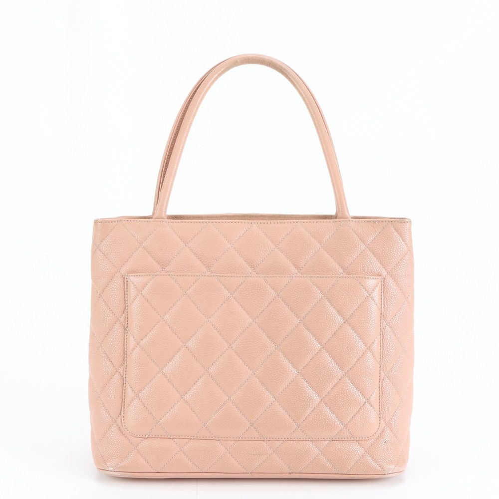 美品 シャネル シリアルシール付 キャビア スキン レザー 復刻 トート