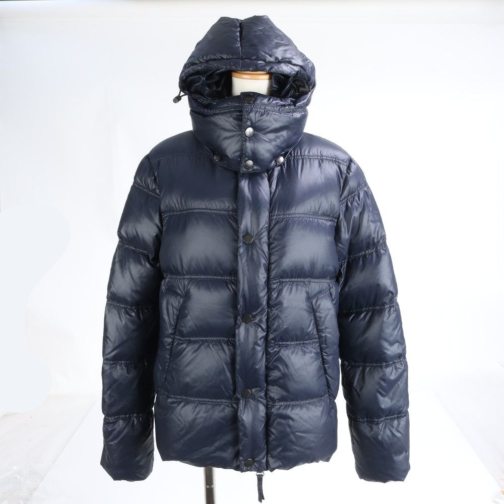 美品 デュベティカ フード付 ダウンジャケット アウター ネイビー M