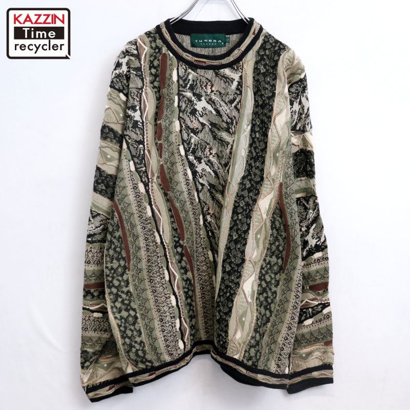 90s vintage TUNDRA 3D ニットセーター メンズ 表記Lサイズ - メルカリ