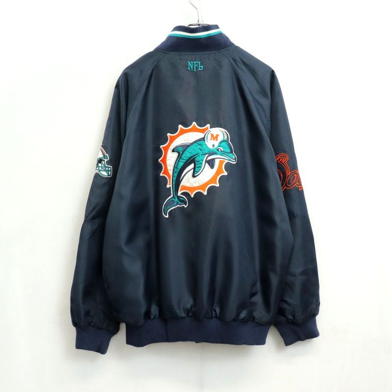 00s NFL マイアミ・ドルフィンズ リバーシブル ジャケット メンズ 表記