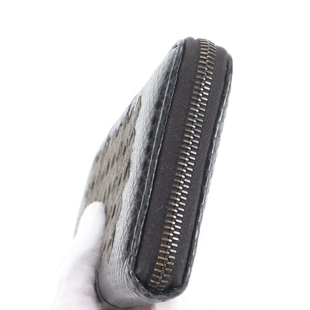 美品 ボッテガヴェネタ イントレチャート 編みこみ パイソン レザー 長