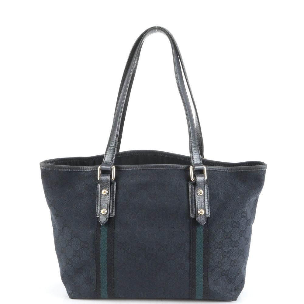 極美品 グッチ チャーム付 GG キャンバス 137396 レザー トート バッグ
