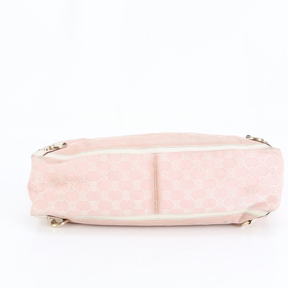 美品 グッチ GG キャンバス アビー 141472 レザー トート バッグ