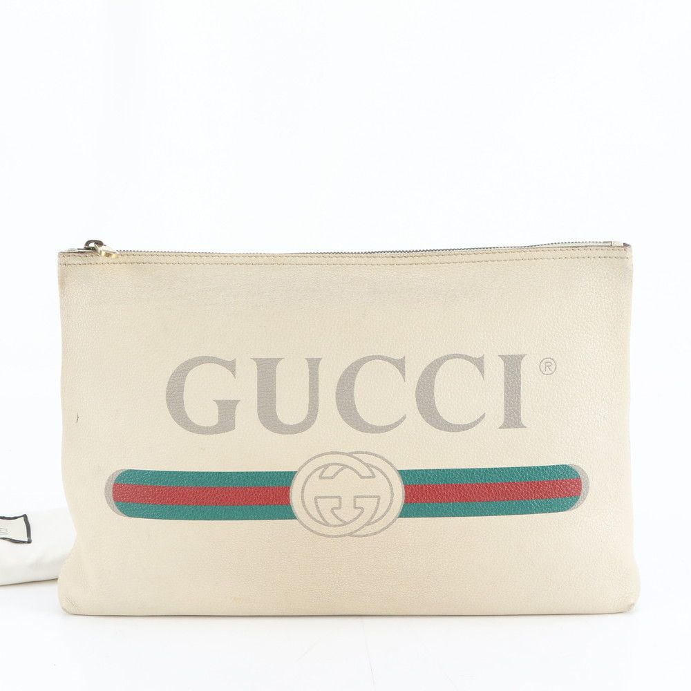 グッチ シェリー ライン ポートフォリオ ロゴ プリント 500984 レザー