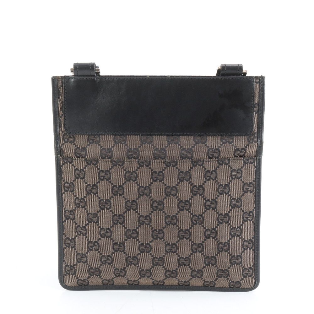 美品 グッチ GG キャンバス 019 0348 レザー ショルダーバッグ 斜め