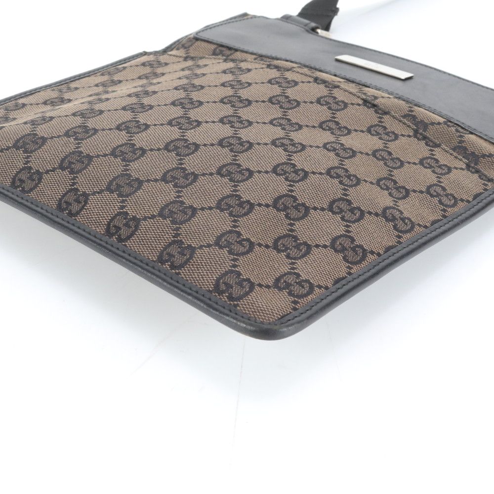 美品 グッチ GG キャンバス 019 0348 レザー ショルダーバッグ 斜め