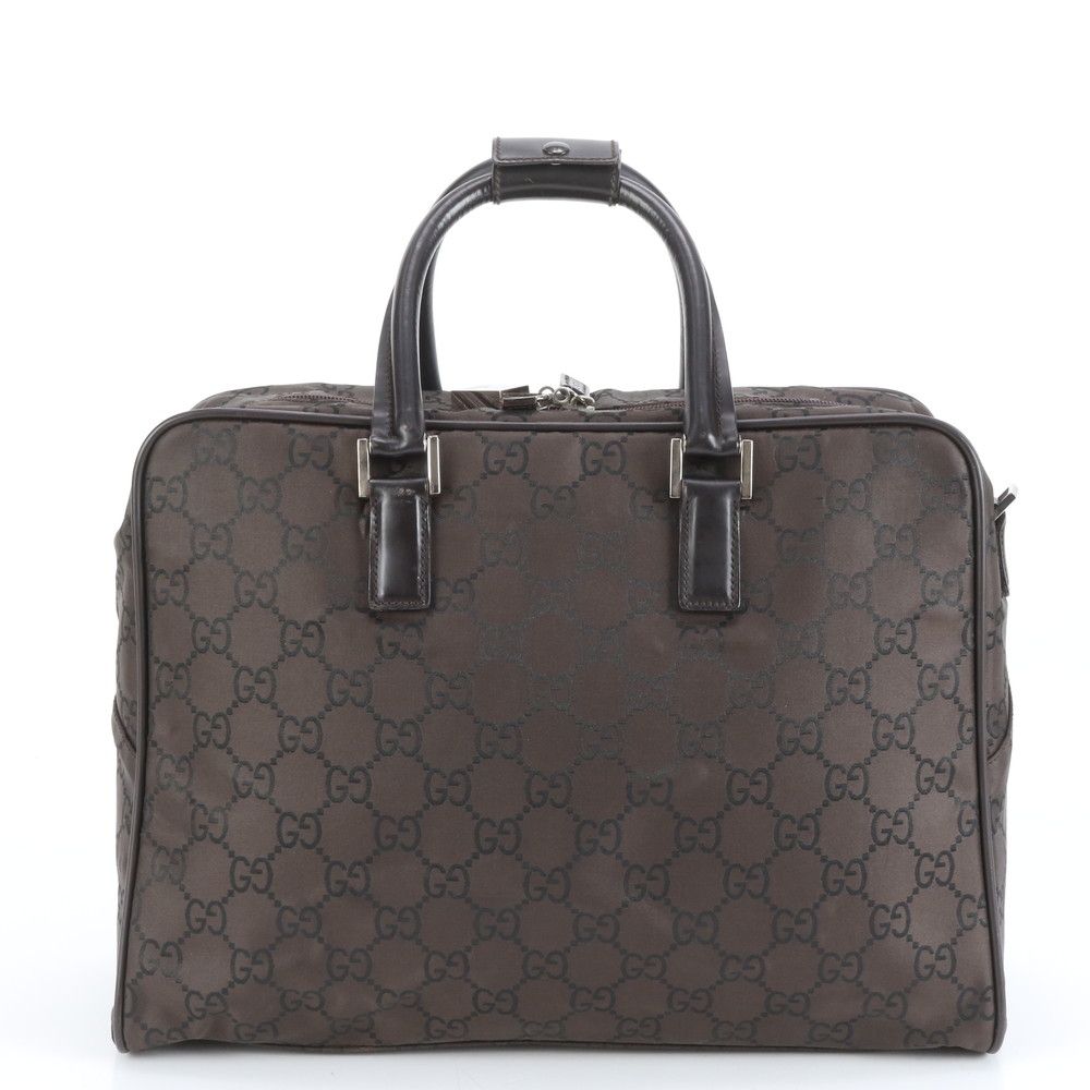 極美品 グッチ GG ナイロン 012 0355 レザー ビジネス バッグ 書類鞄