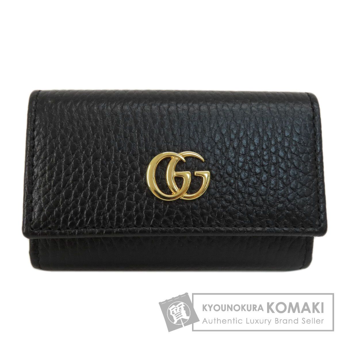 【美品/箱付き】グッチ 456118・0959 GGマーモント キーケース 黒 GUCCI グッチ 456118 GGマーモント キーケース レザー レディース